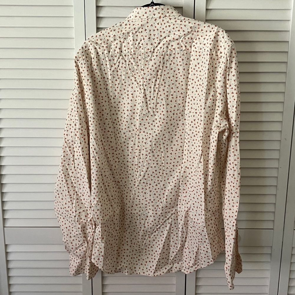 Paul Smith Cream Shirt with Micro-Oranges Pattern size XL like new - Picture 4 of 4